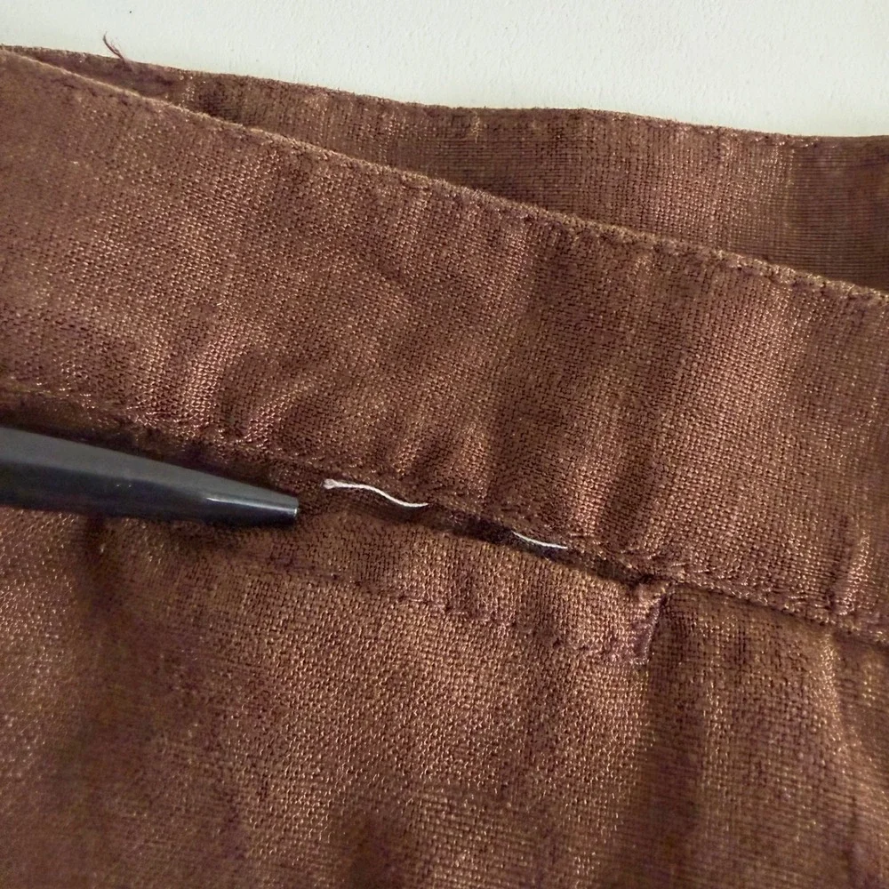 Apt 9 Mens Brown 100% Linen Flat Front Chino Shorts Size 40 NEW